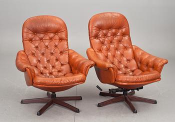 FÅTÖLJER, ett par, Göte-möbler, Nässjö, 1970-tal.