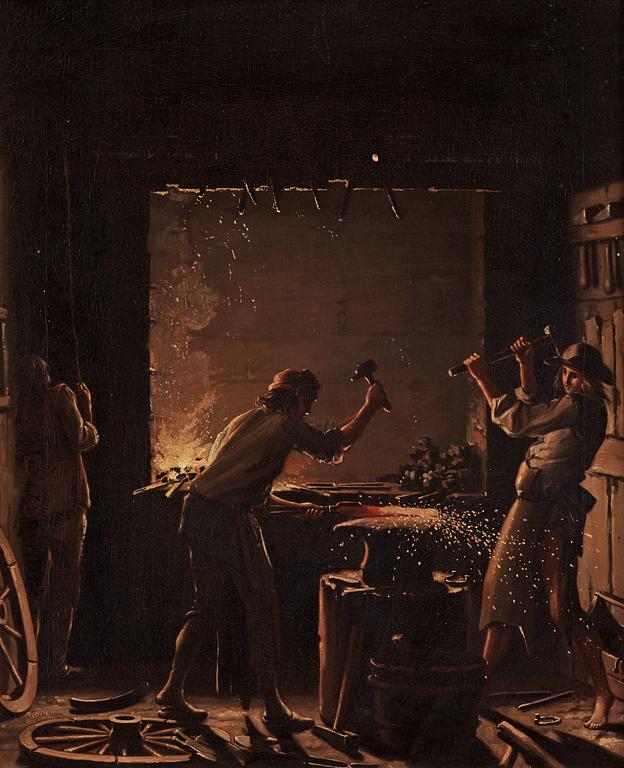 Pehr Hilleström, Interior of a smithy.