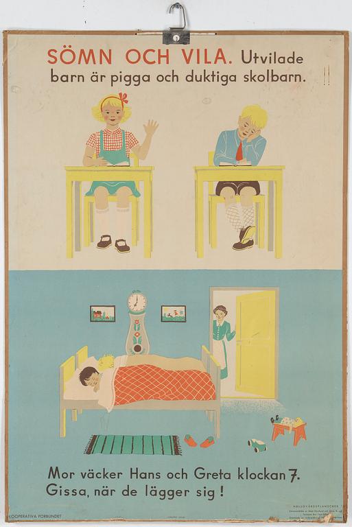 SKOLPLANSCHER, 3 st, 1900-talets mitt.