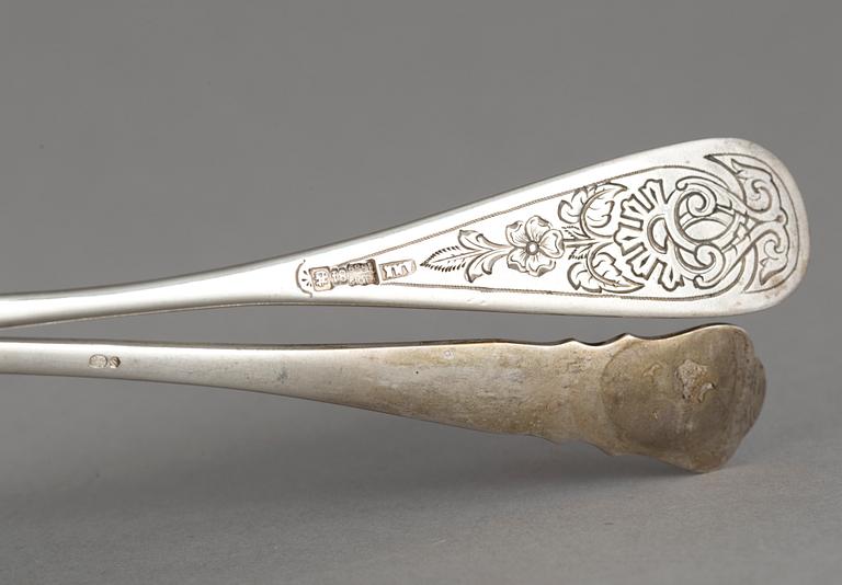 STRÖSKEDAR, 2 st, silver, bl.a Moskva Ryssland, 1889. Vikt 115 g.