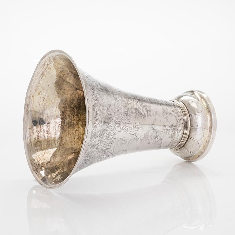 A late 18th-century silver beaker, maker's mark of Abraham Sundström, Västerås, Sweden 1796.