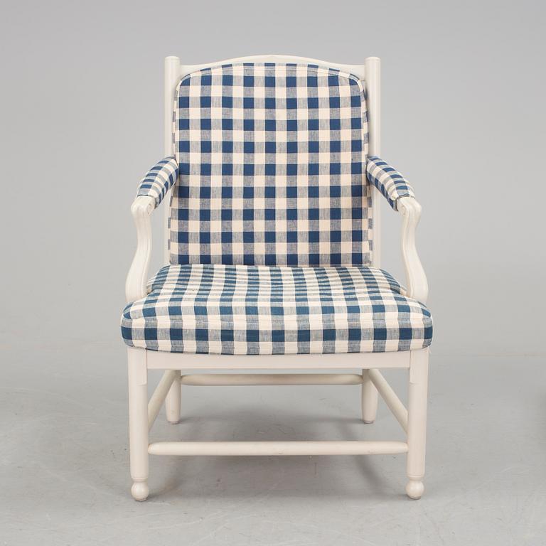 a Swedish armchair and stool "Medevi brunn", by IKEA, 1990s.