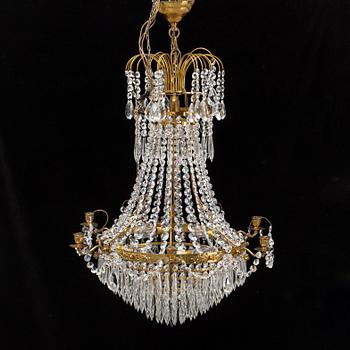 A Gustavian style chandelier, end of the 20th Century.