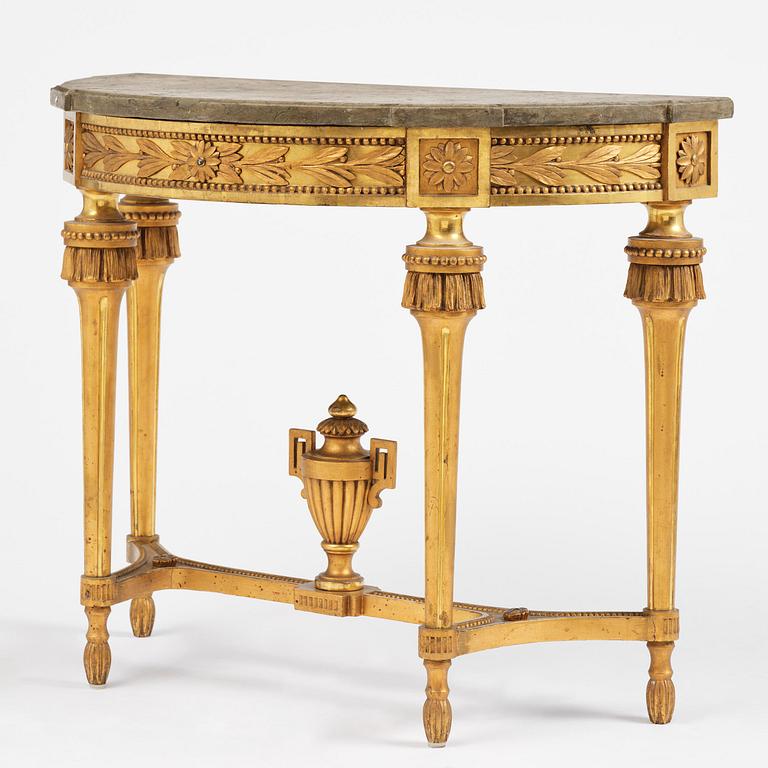 Konsolbord, Stockholmsarbete, sent 1700-tal, Gustavianskt.