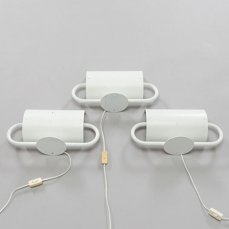 Ben af Schultén,  A set of three 1970s "BS 912" wall lights by Metallimestarit for Artek Finland.