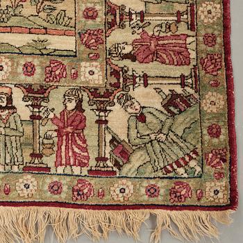 MATTO, an antique Kerman Laver figural, ca 212,5 x 141,5 cm.