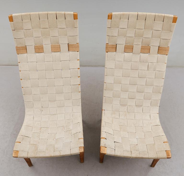 FÅTÖLJER, 1 par, " Eva hög", Bruno Mathsson, för Fima Karl Mathsson, Värnamo, 1900-talets andra hälft.