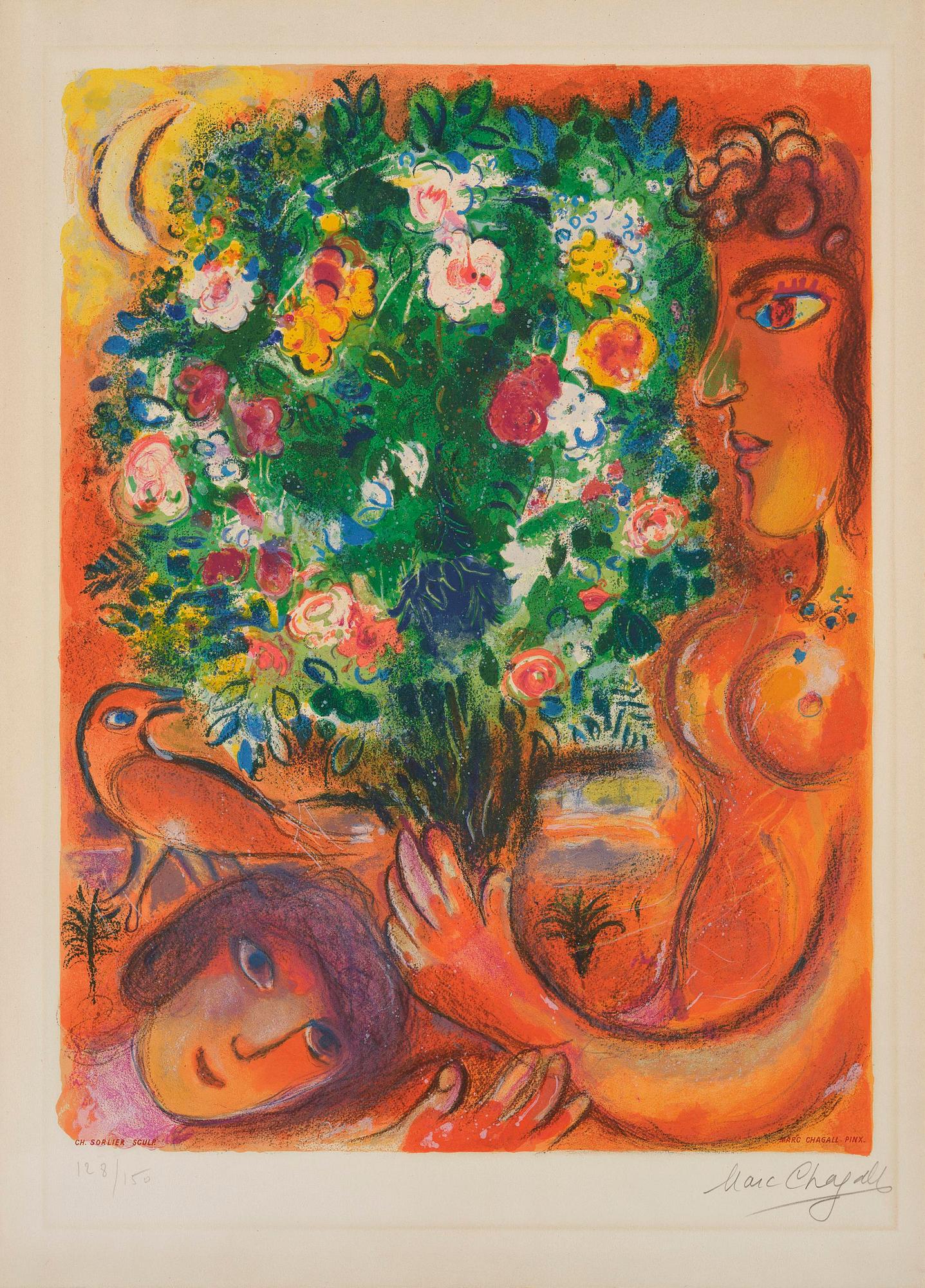 Marc Chagall, after, "Femme Bouquet".