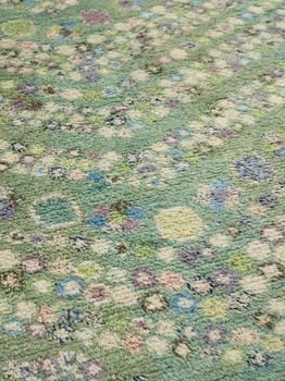 Barbro Nilsson, A CARPET, "Violetta grön", knotted pile, ca 211,5 x 133 cm, signed AB MMF BN.