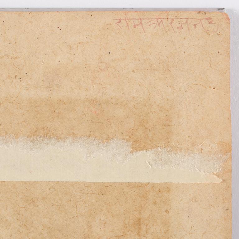 Porträtt av en Raja, Mewar, Norra Indien, sent 1700-tal.