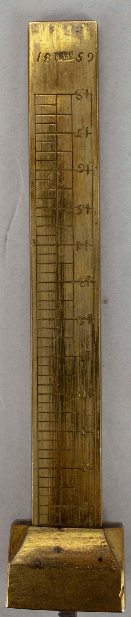 VÅG, mässing, sign. Leander Helander, Kalajoki 1859.