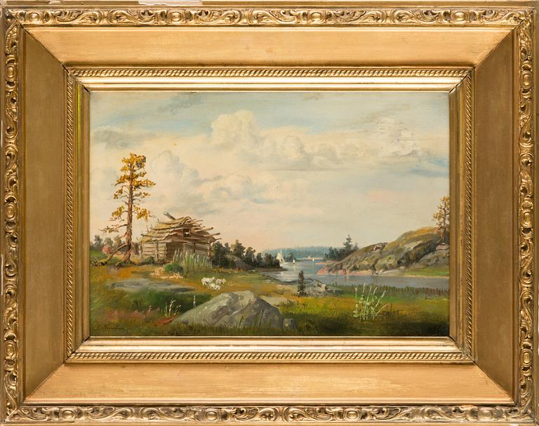 Johan Knutson, oil on board, signed.