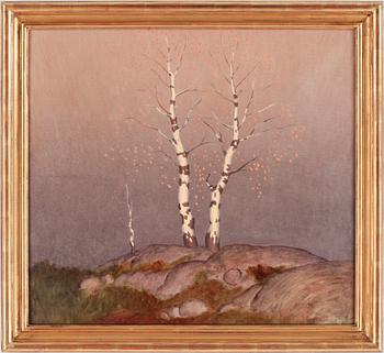 OSKAR BERGMAN, tillskr, olja på duk, ej sign.