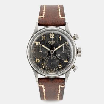 Heuer, chronograph, wristwatch, 37,5 mm.