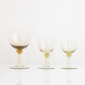 Josef Frank, glass service, 16 pieces, "Murano", produced by Björkhults Glasbruk for Firma Svenskt Tenn, 1950s.