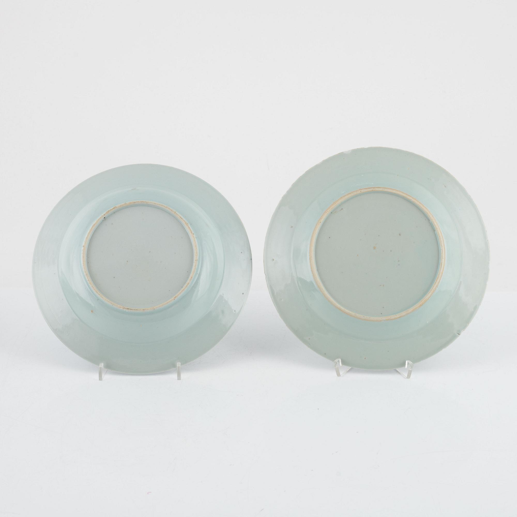 Tallrikar, 12 st, porslin, kina, Jiaqing (1796-1820).