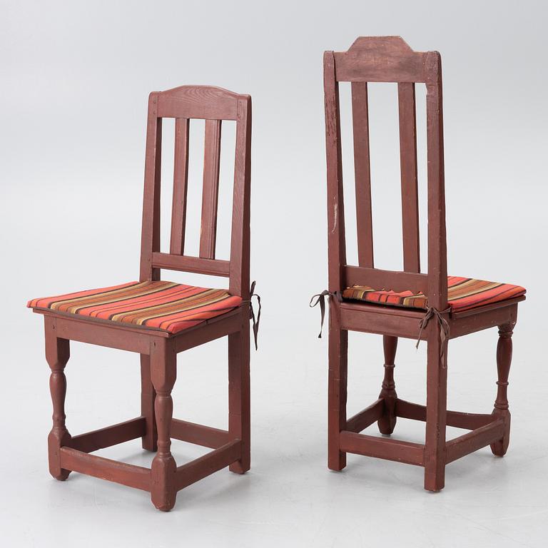 Four chairs, Sweden, 19th century.