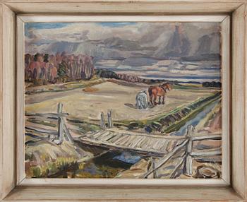 OLLE NORDBERG, olja på pannå. Signerad och daterad -41.