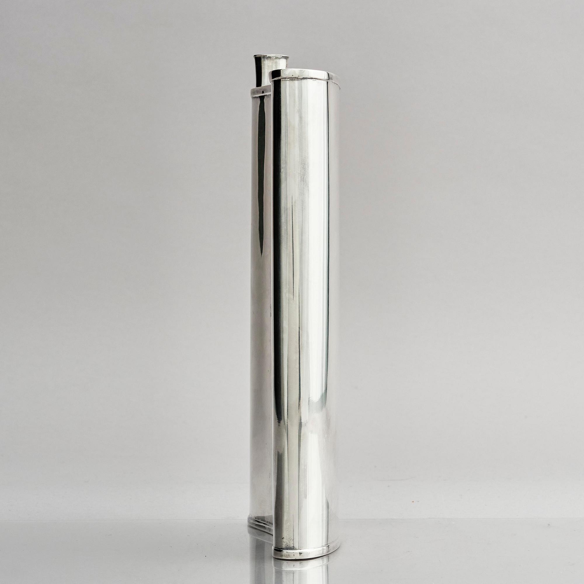 A large silver hip flask, Kultakeskus, Hämeenlinna, Finland 1970.