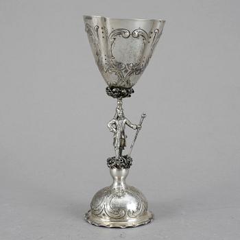 BRÖLLOPSBÄGARE, silver 800, omkring sekelskiftet 1900. Vikt ca 131 gram.