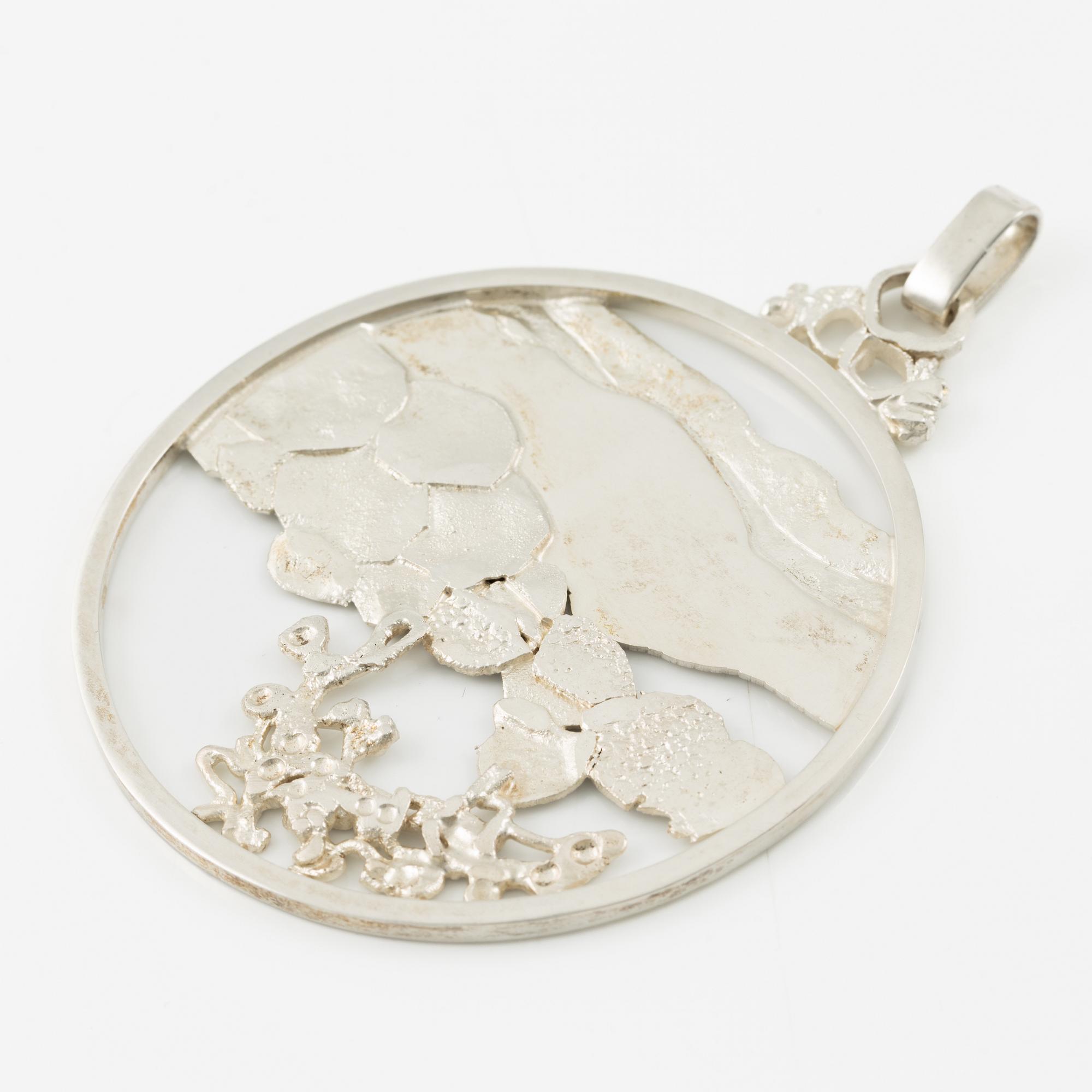 Lars Arby, pendant, sterling silver, Gothenburg 1969.