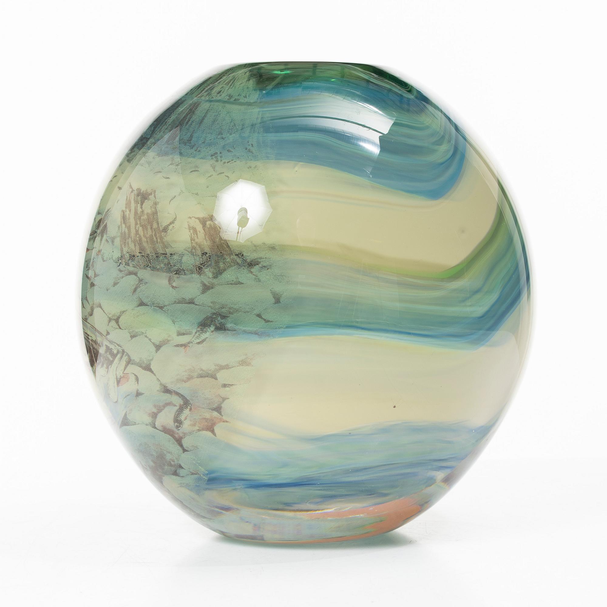 Robert Oldegaarden, glass, vase, graal, unique.