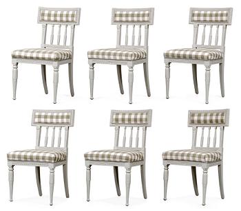 893. Six late Gustavian chairs.
