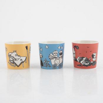 Three Moomin mugs, Moomin Characters, Arabia, Finland.