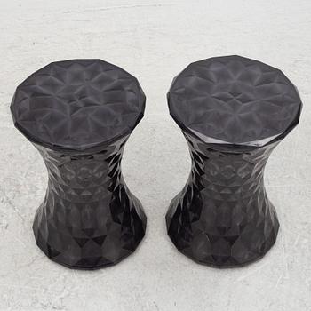 Marcel Wanders, a pair of stools, "Stone", Kartell, contemporary.