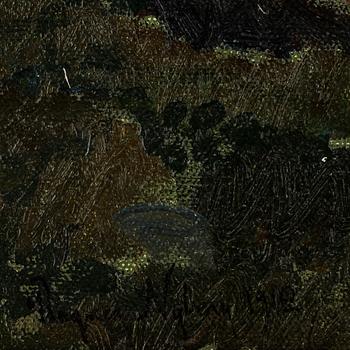 RAGNAR NYBERG, olja på pannå, signerad  o daterad 1912.