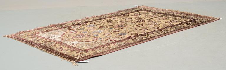 SEMI-ANTIQUE SILK KASHAN SOUF. 211 x 130 cm.