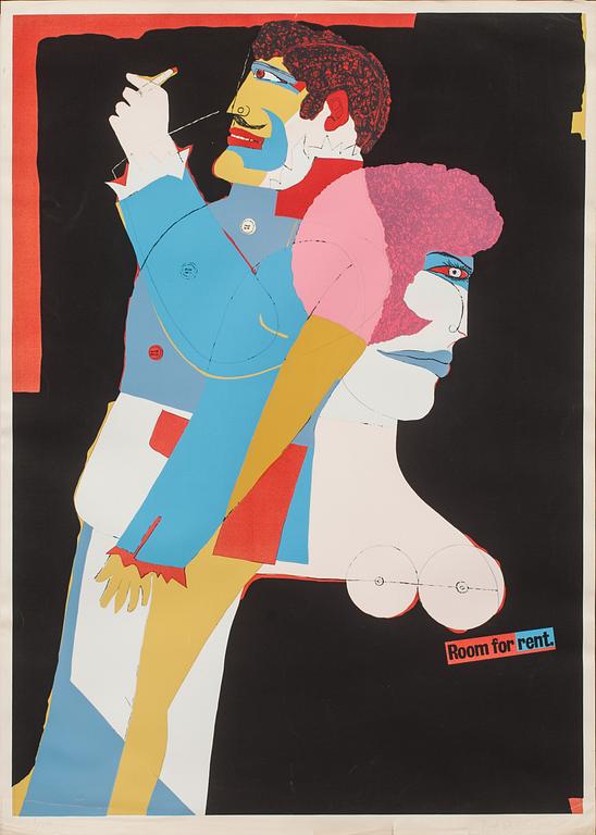 RICHARD LINDNER, färglitografi, signerad, numrerad 3/150.