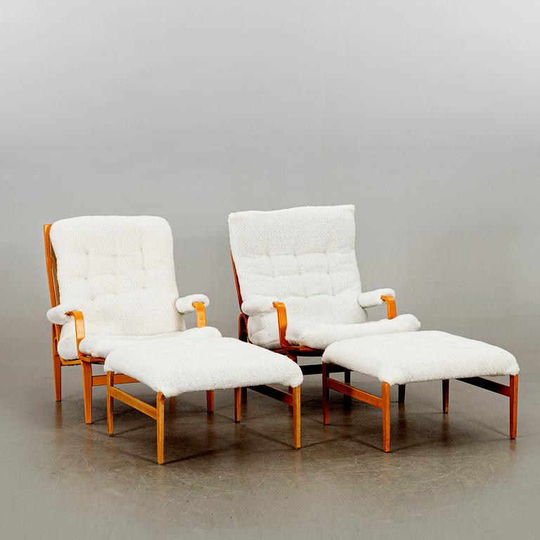 BRUNO MATHSSON, a pair of Ingrid armchairs for DUX later part of the 20th century.