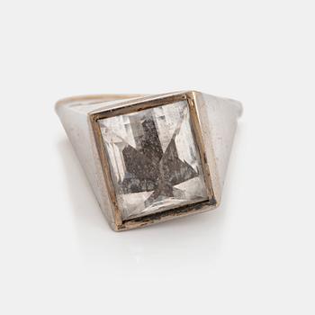 Vivianna Torun Bülow-Hübe, a white gold and facet cut rock crystal ring, executed in her own workshop 1964.