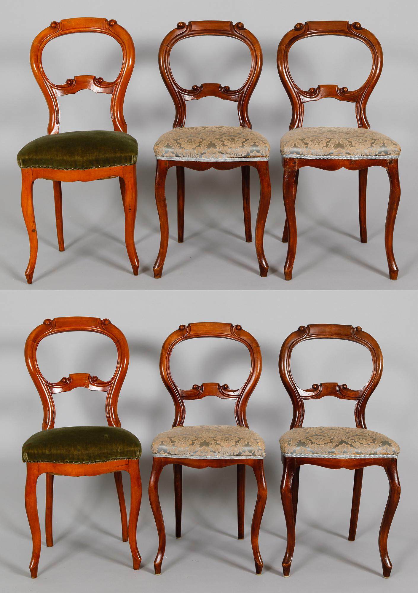 STOLAR, 6 st (4+2), nyrokoko, sent 1800-tal.