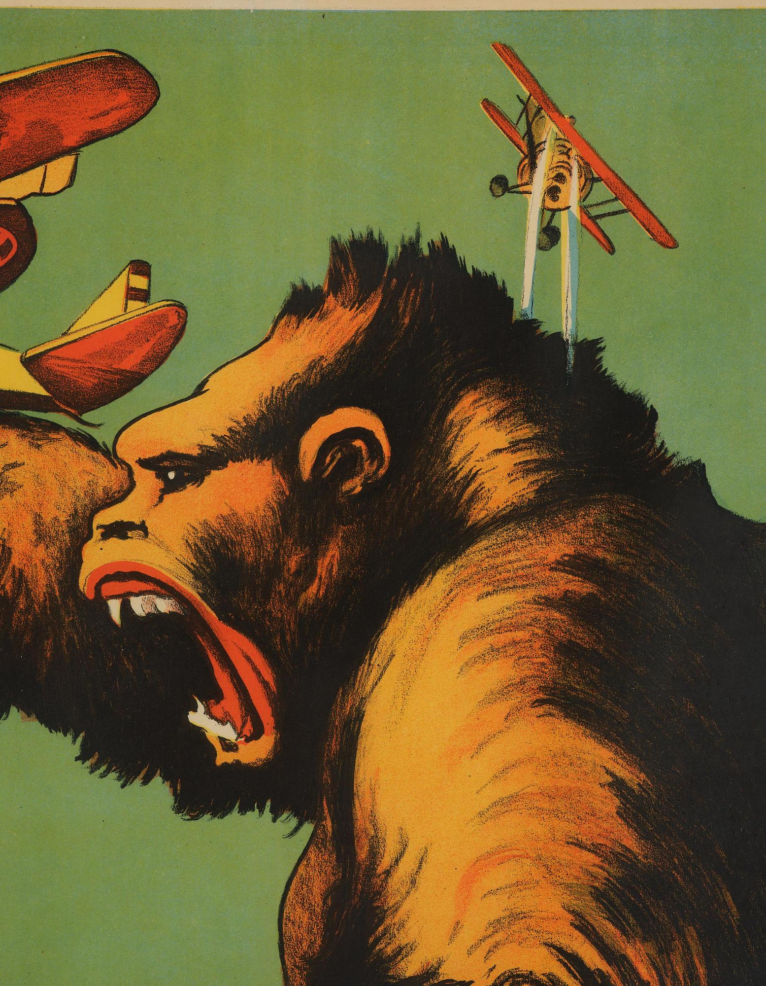 MOVIE POSTER, "King Kong", J Olséns Litografiska Anstalt, Stockholm, 1933.