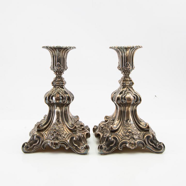 Candelsticks 1 pair, Rococo style, Swedish import marks.