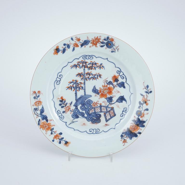 TALLRIKAR, 5 st, porslin, Qianlong, Kina 1700-tal.