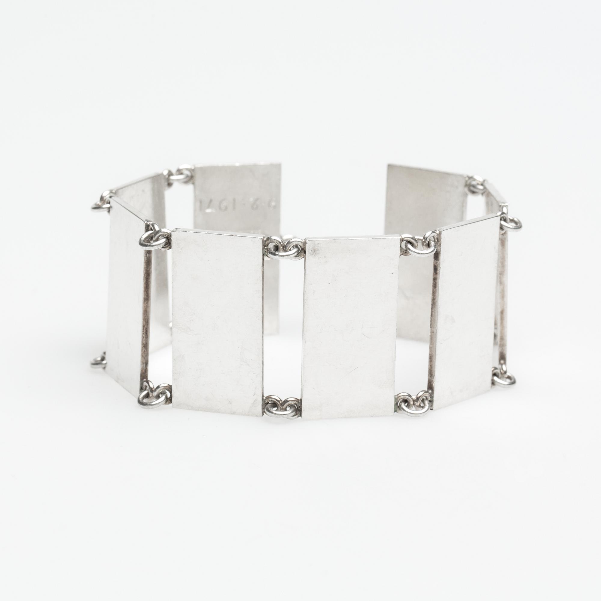 ARMBAND, Wiwen Nilsson, Lund, 1970. Sterlingsilver.