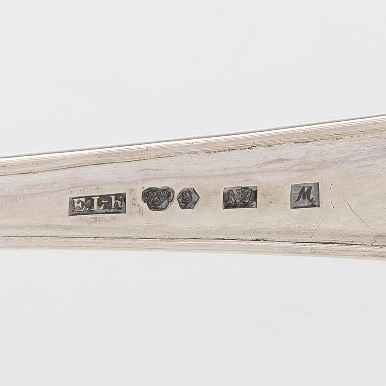 Sockerskål och sockersked, silver, Gustaviansk stil, GAB, Stockholm 1918 och Erik Linderoth, Motala 1915.