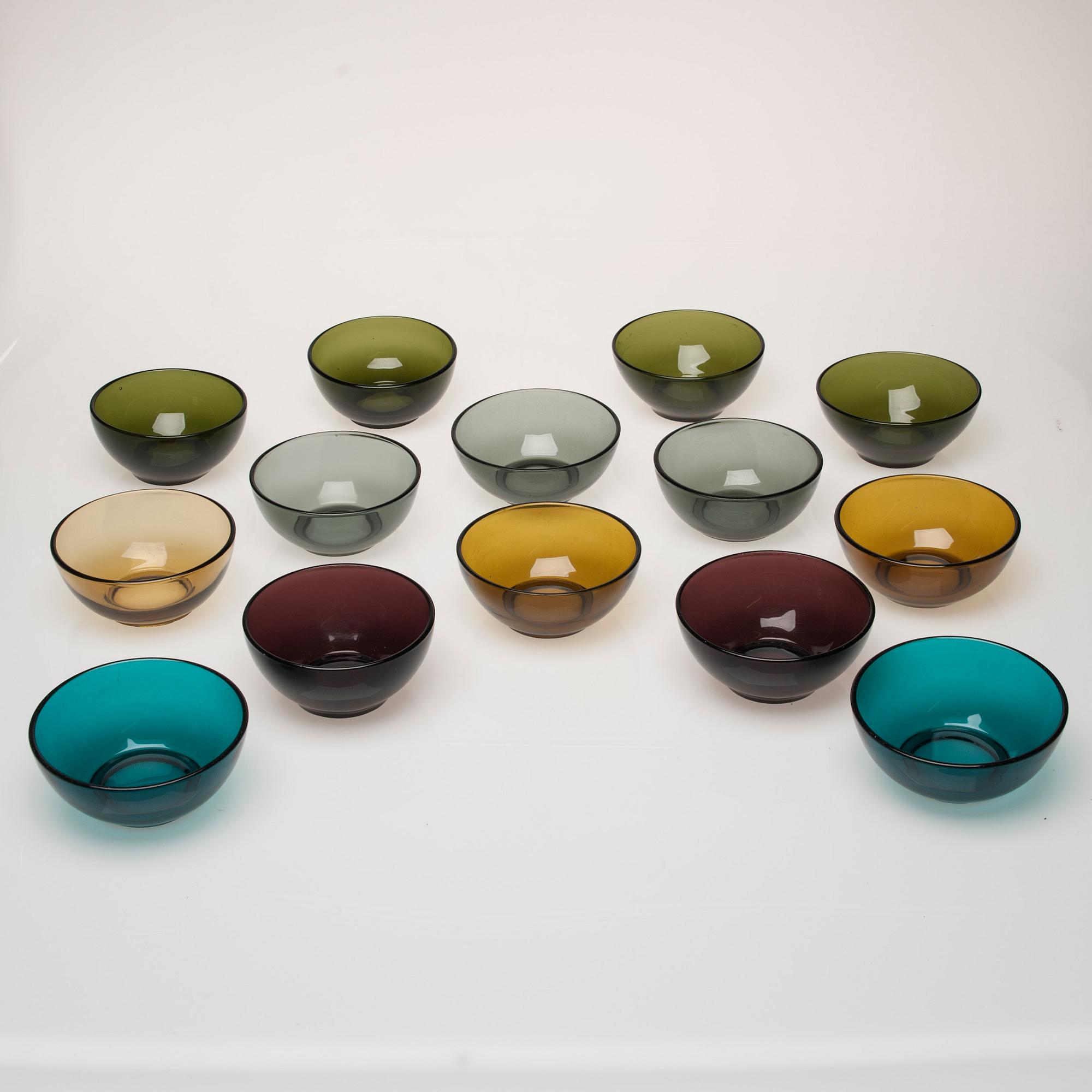 SERVISDELAR, 20 st, glas, Kaj Franck, 1950-70-tal.