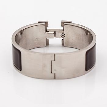 Hermès, Armband "H click", metall och emalj. Märkt Hermès, P, S, Made in France.