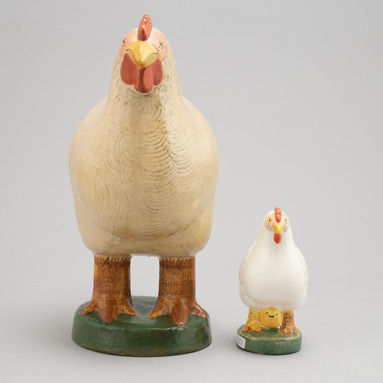Lisa Larson, two stoneware figurines, K-studion, Gustavsberg.