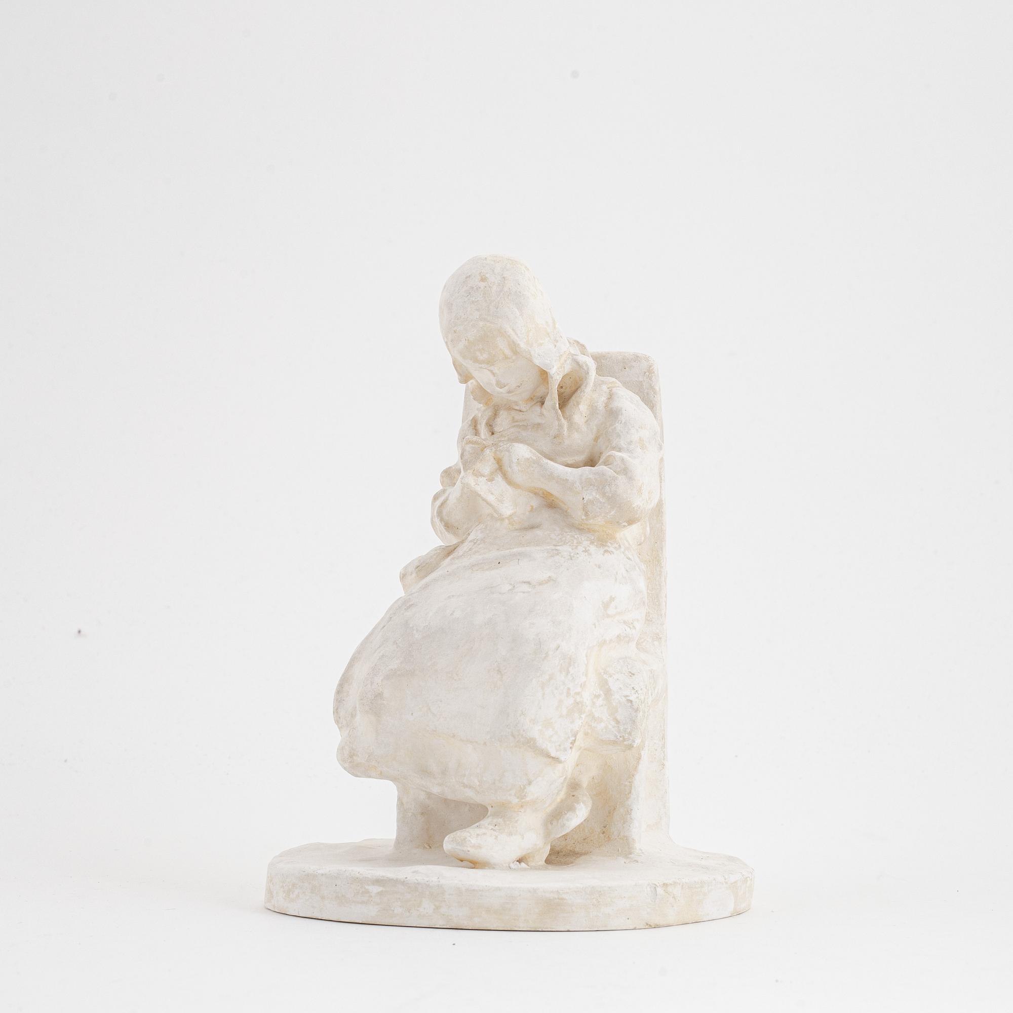 Ruth Milles, sculpture, plaster. Signed. Dated 1911.