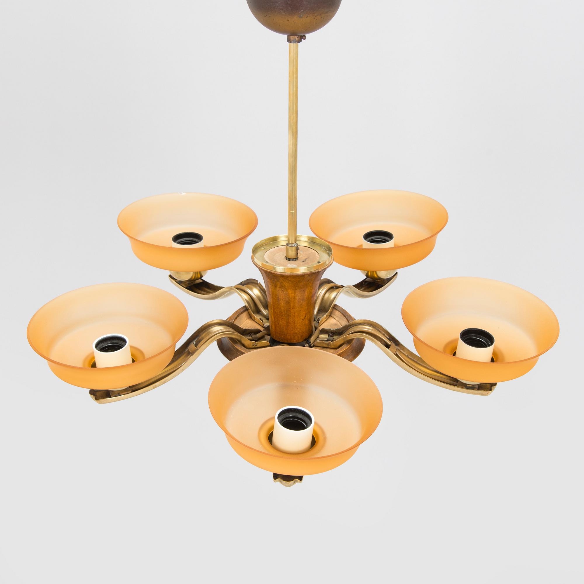 Paavo Tynell, taklampa modell 1256/5, Taito, 1930-tal.