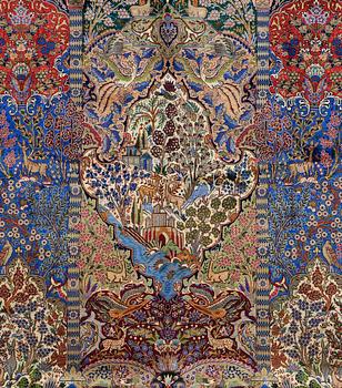 A Kashmar rug. Circa 398 x 298 cm.