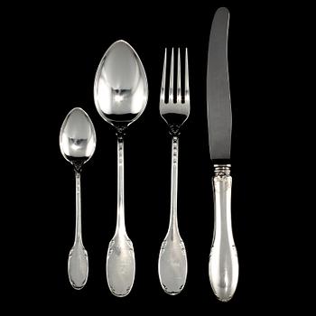 BESTICK, 22 delar, silver, W A Bolin, Stockholm, 1900-talets andra hälft. Total vikt 995 g.
