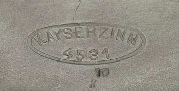 LJUSSTAKE, tenn, Hugo Leven, Kayserzinn 4531, Tyskland, 1900-talets början.