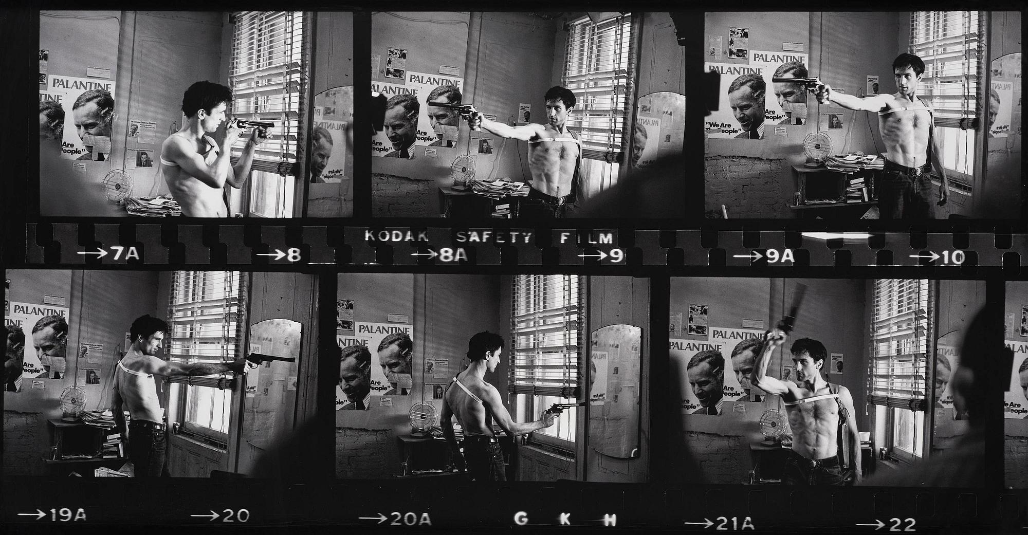 Joel Shapiro, Robert De Niro, "Taxi Driver" Contact Sheet, New York, 1975.