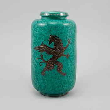 VAS, stengods, "Argenta", Wilhelm Kåge, Gustavsberg, omkring 1900-talets mitt.